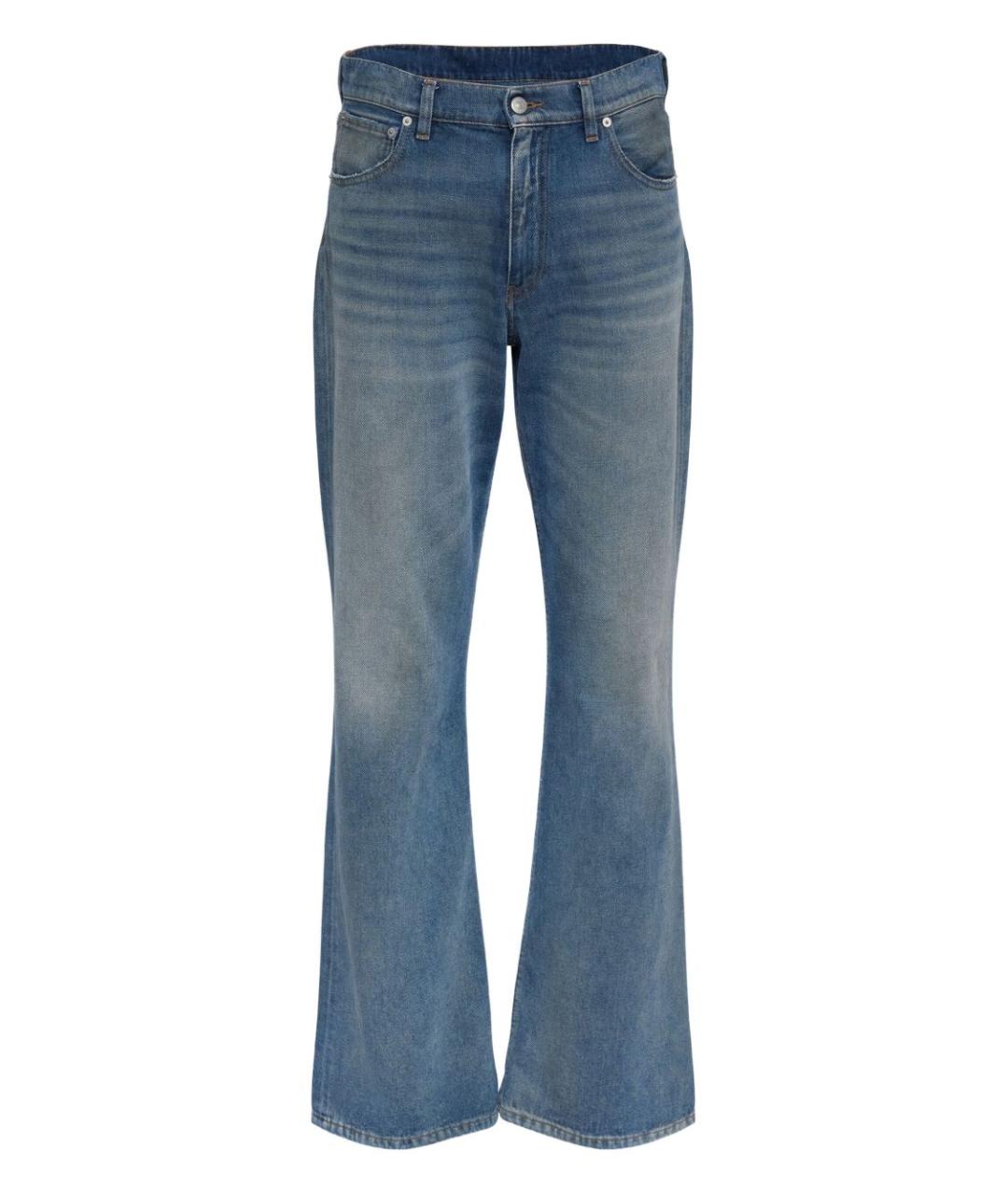 MM6 MAISON MARGIELA Синие хлопковые прямые джинсы, фото 1