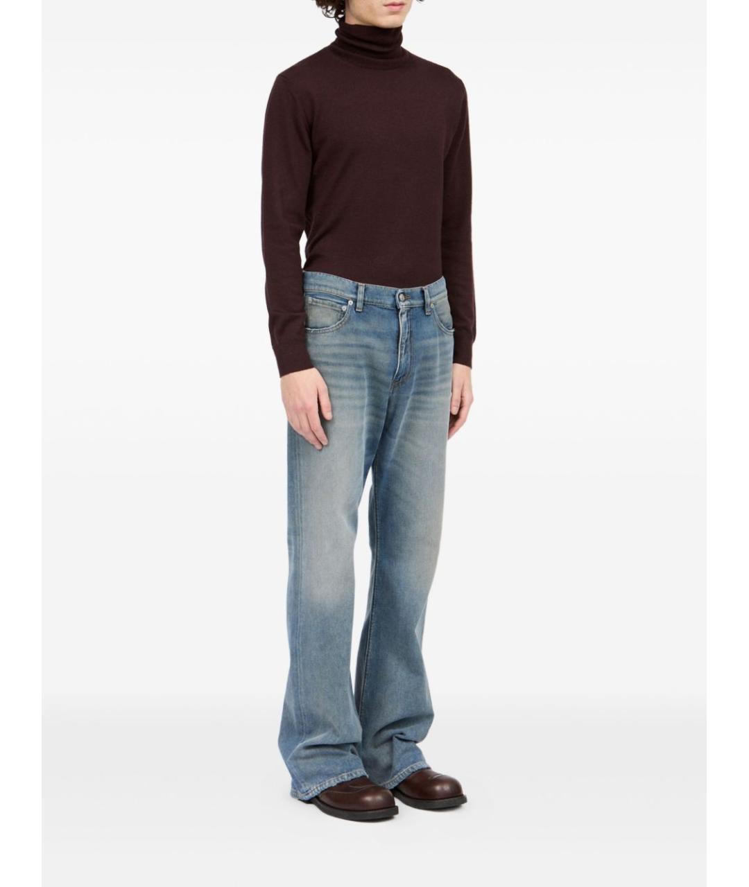 MM6 MAISON MARGIELA Синие хлопковые прямые джинсы, фото 6