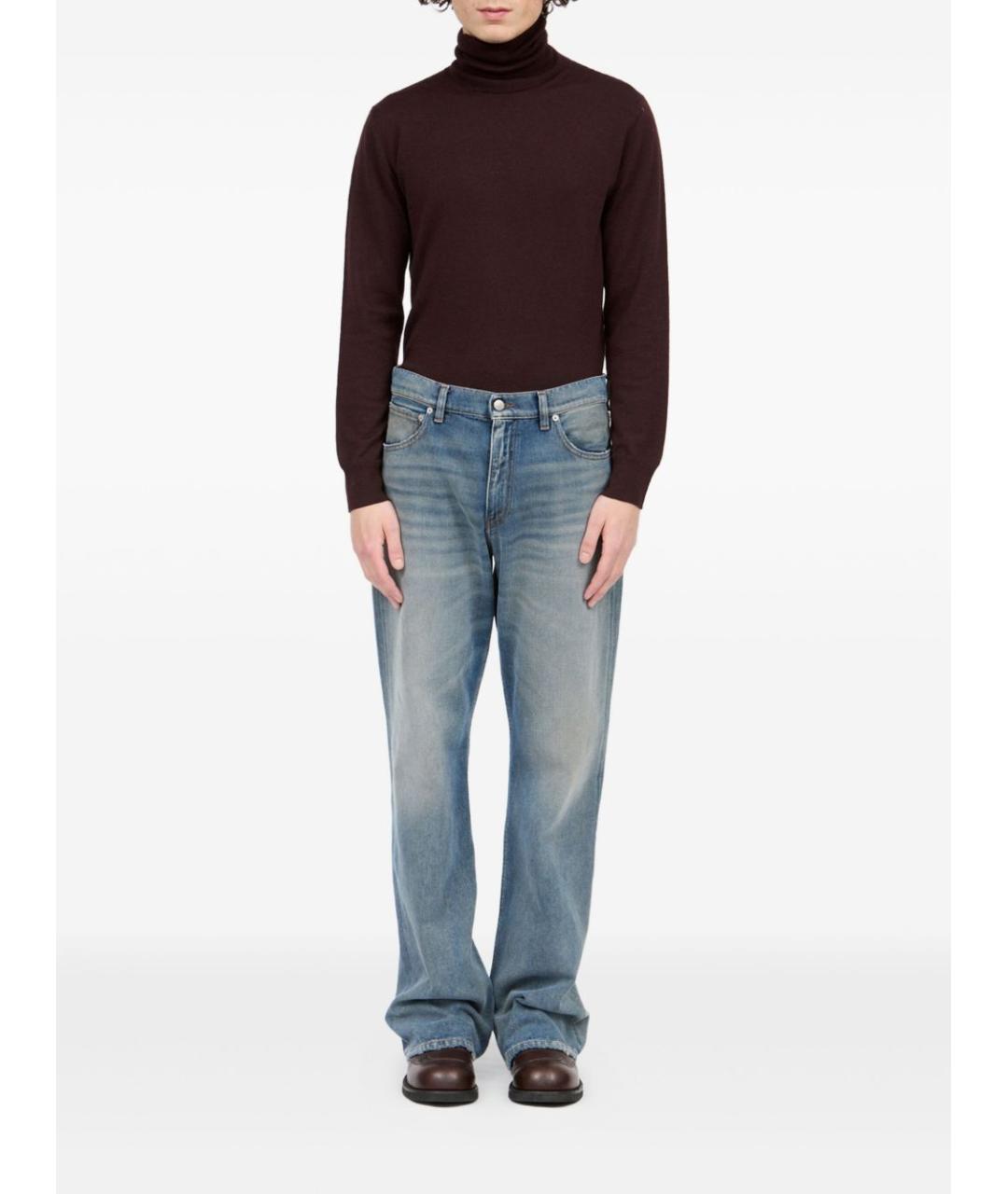 MM6 MAISON MARGIELA Синие хлопковые прямые джинсы, фото 4