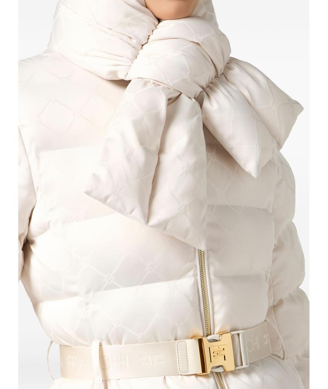 ELISABETTA FRANCHI Белый полиэстеровый пуховик, фото 3