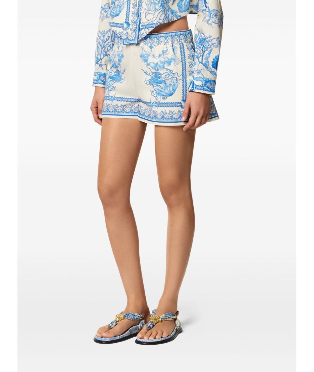 VERSACE Голубые хлопковые шорты, фото 2