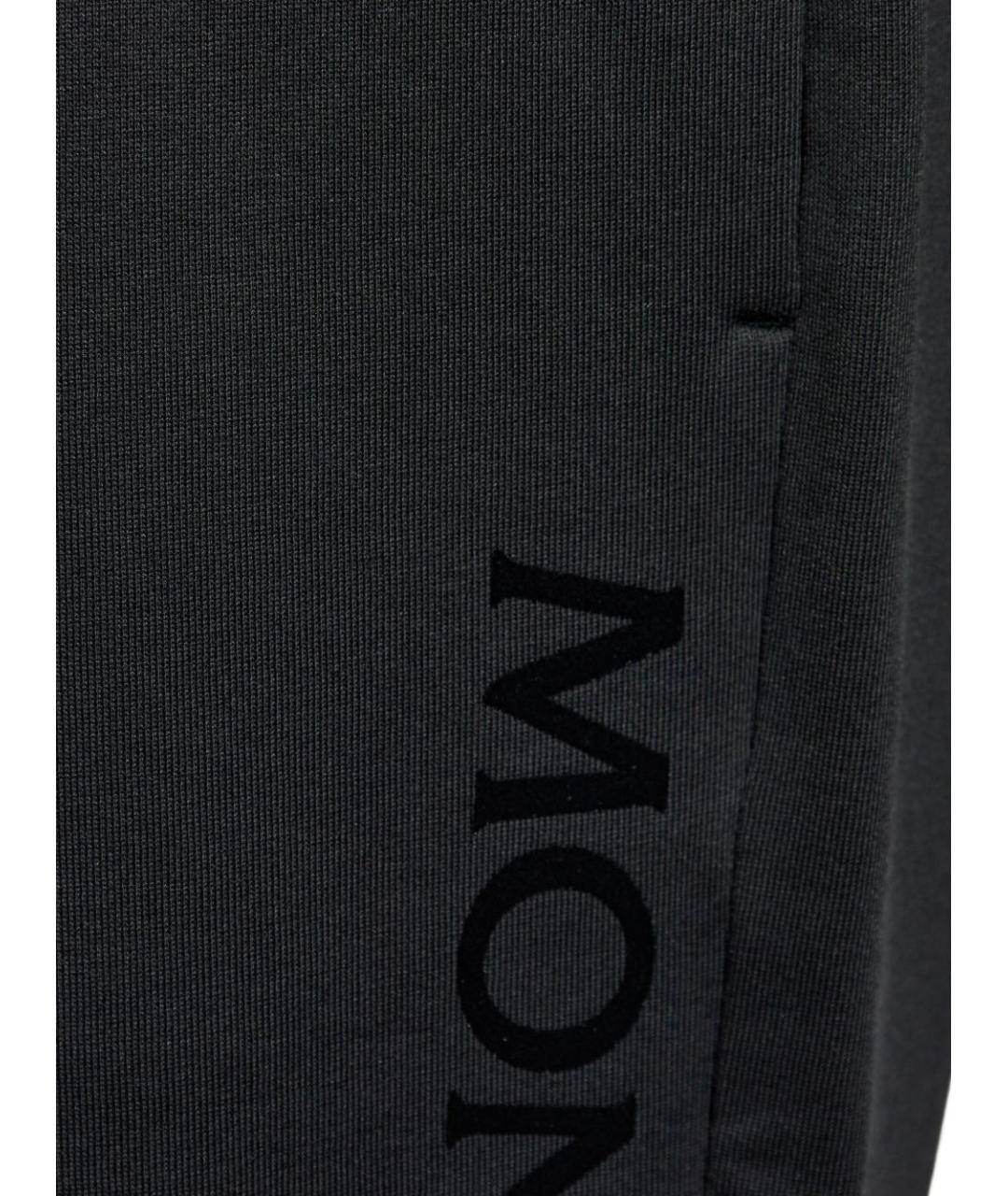 MONCLER Черные хлопковые повседневные брюки, фото 2