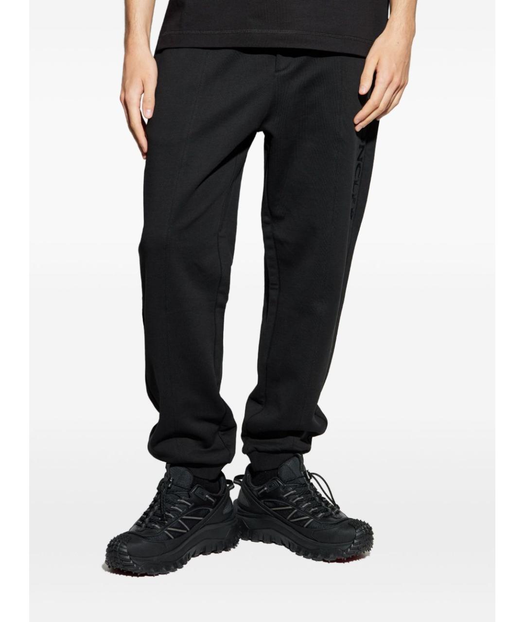 MONCLER Черные хлопковые повседневные брюки, фото 5