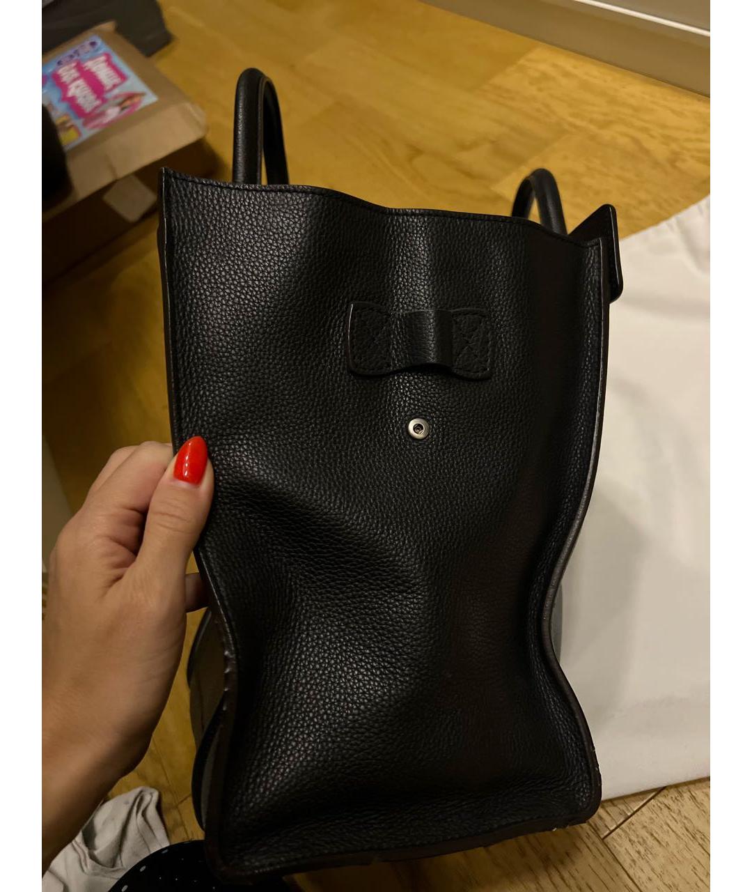 CELINE Черная кожаная сумка с короткими ручками, фото 6
