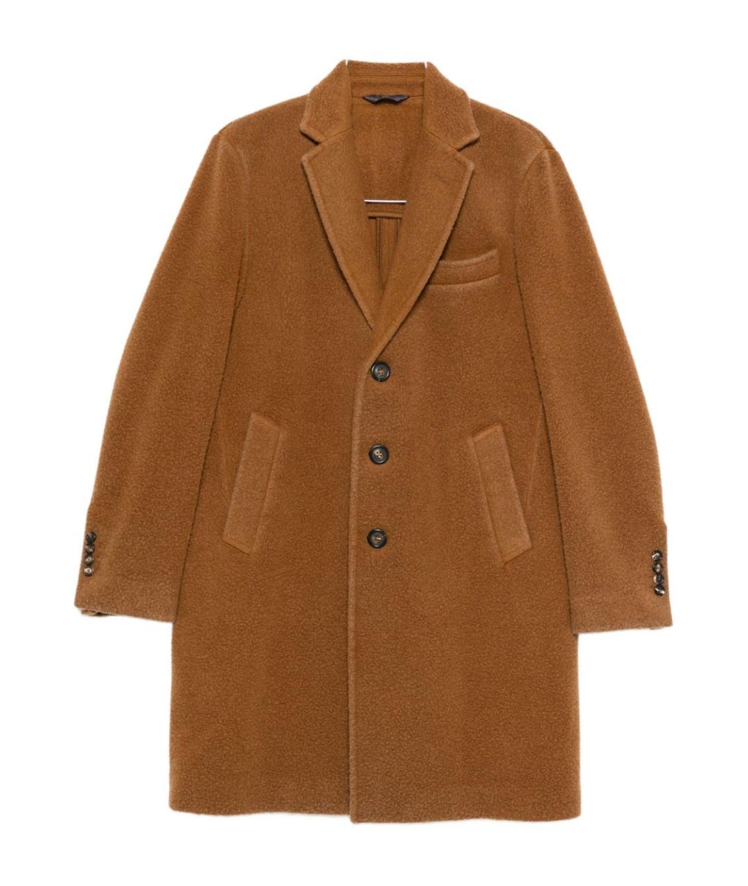 CIRCOLO 1901 Коричневое шерстяное пальто, фото 1