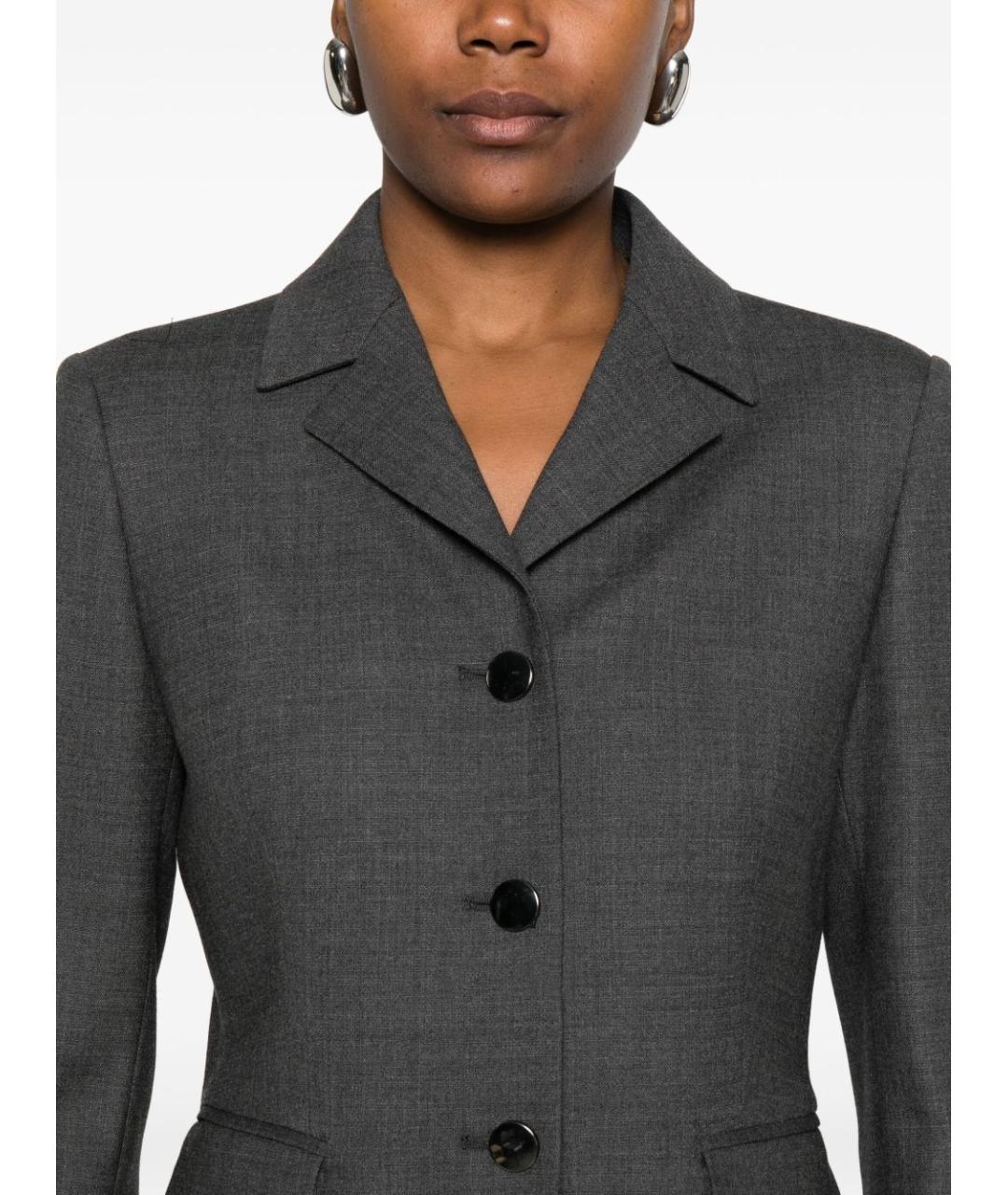 TAGLIATORE Серый шерстяной жакет/пиджак, фото 3