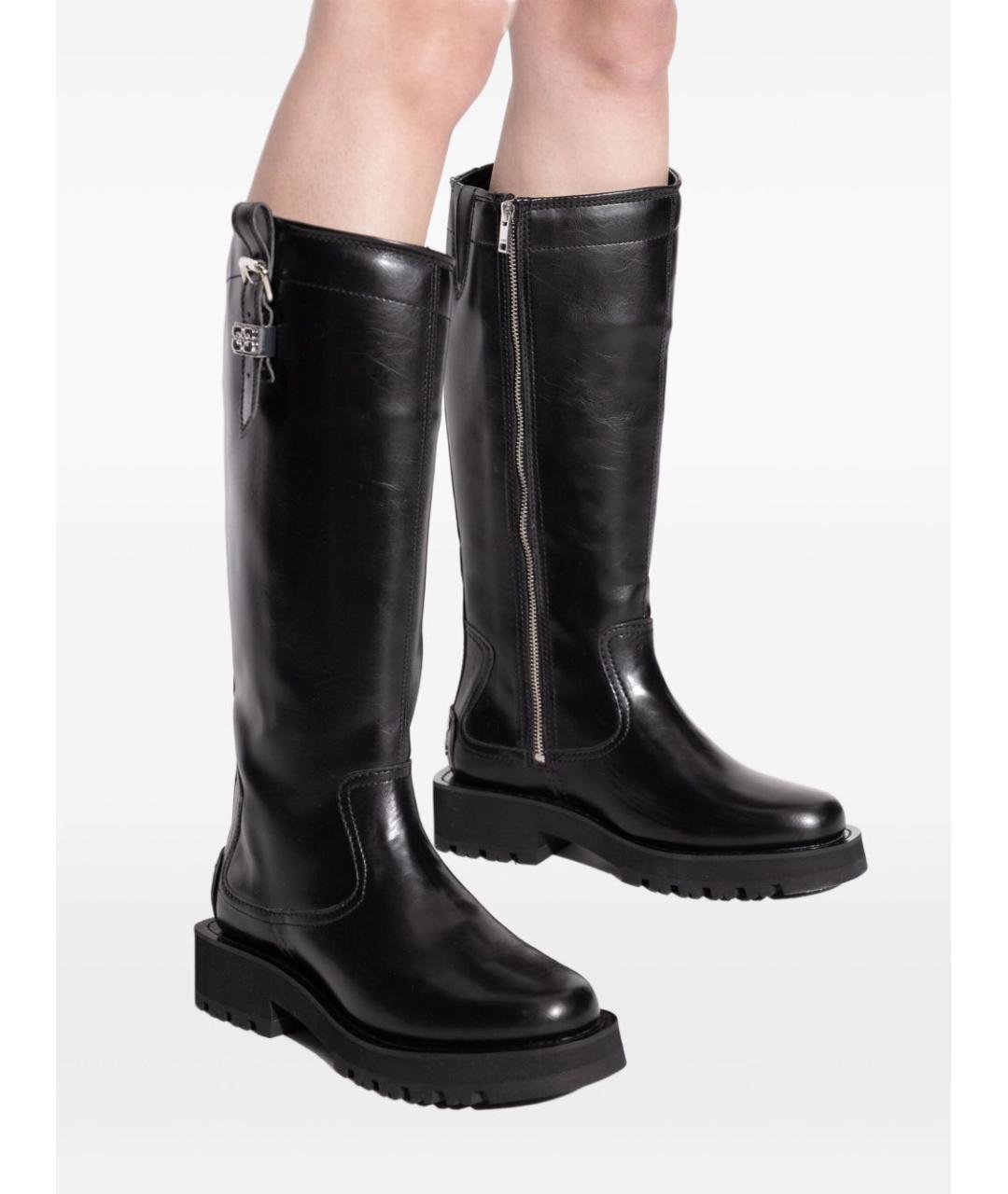 GANNI Черные сапоги из искусственной кожи, фото 3