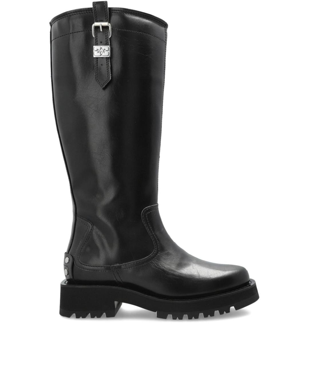 GANNI Черные сапоги из искусственной кожи, фото 1