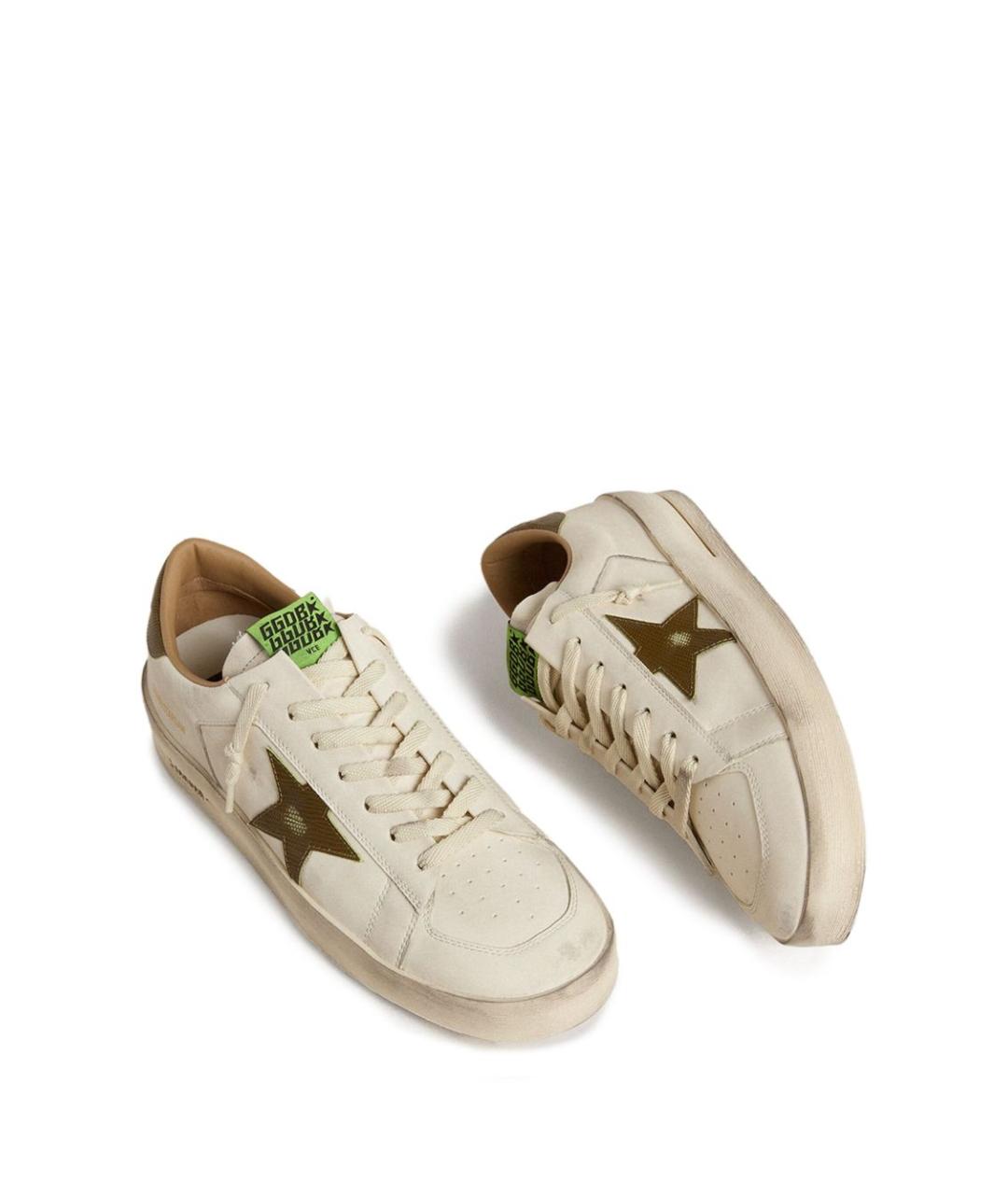 GOLDEN GOOSE DELUXE BRAND Бежевые кожаные низкие кроссовки / кеды, фото 4