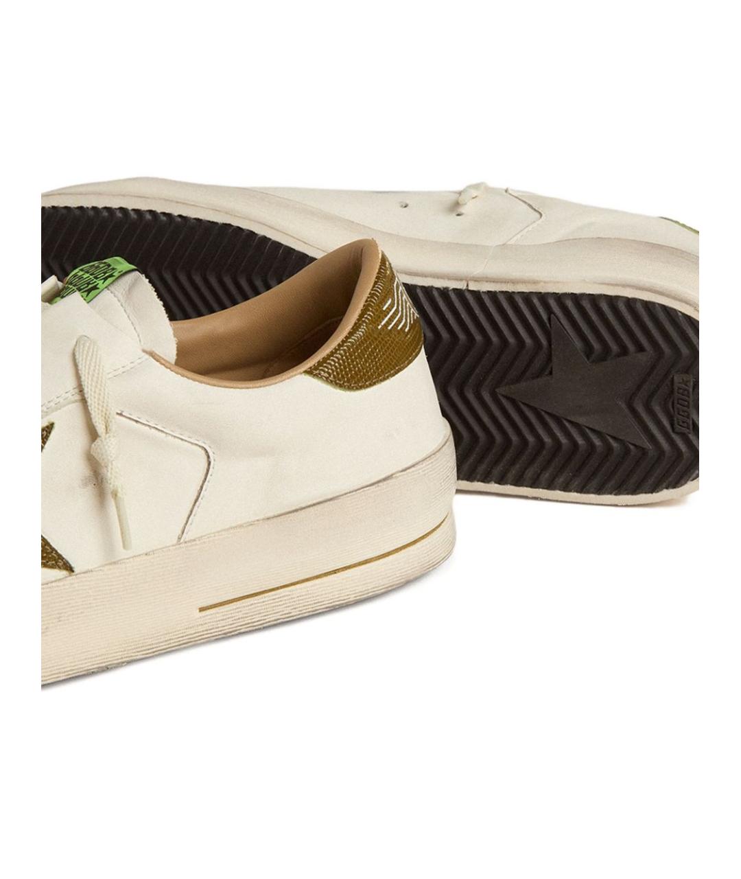 GOLDEN GOOSE DELUXE BRAND Бежевые кожаные низкие кроссовки / кеды, фото 2