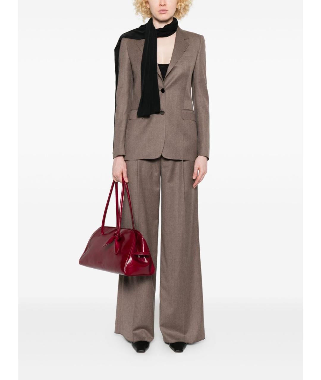 TAGLIATORE Коричневый шерстяной жакет/пиджак, фото 3