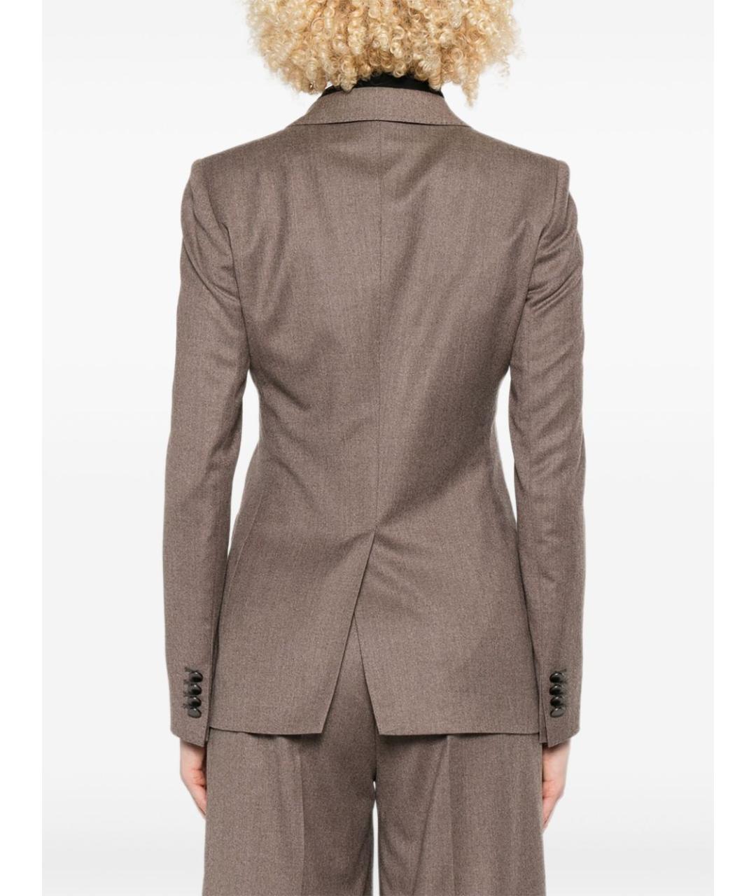 TAGLIATORE Коричневый шерстяной жакет/пиджак, фото 5