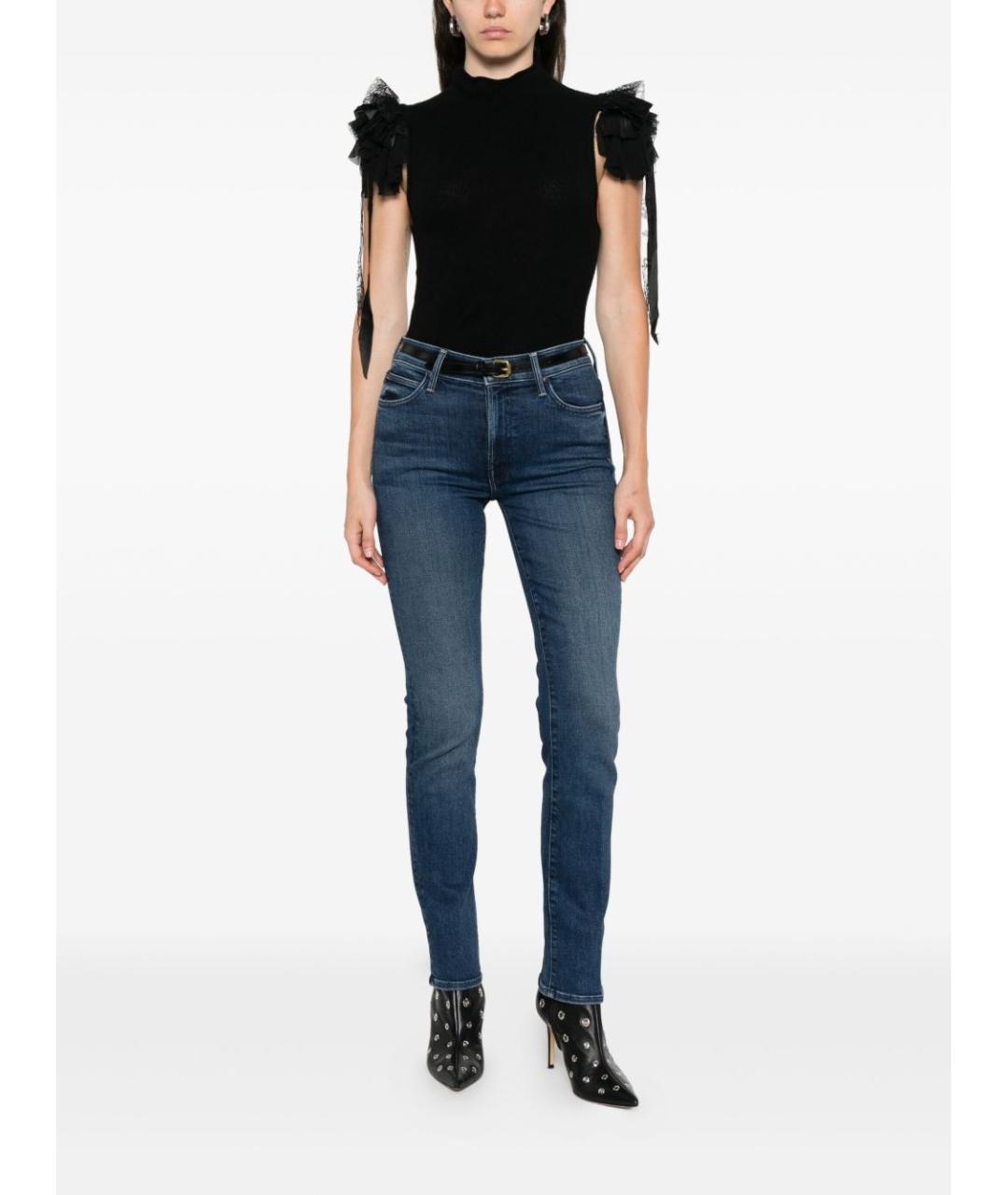 MOTHER Синие хлопковые джинсы слим, фото 2