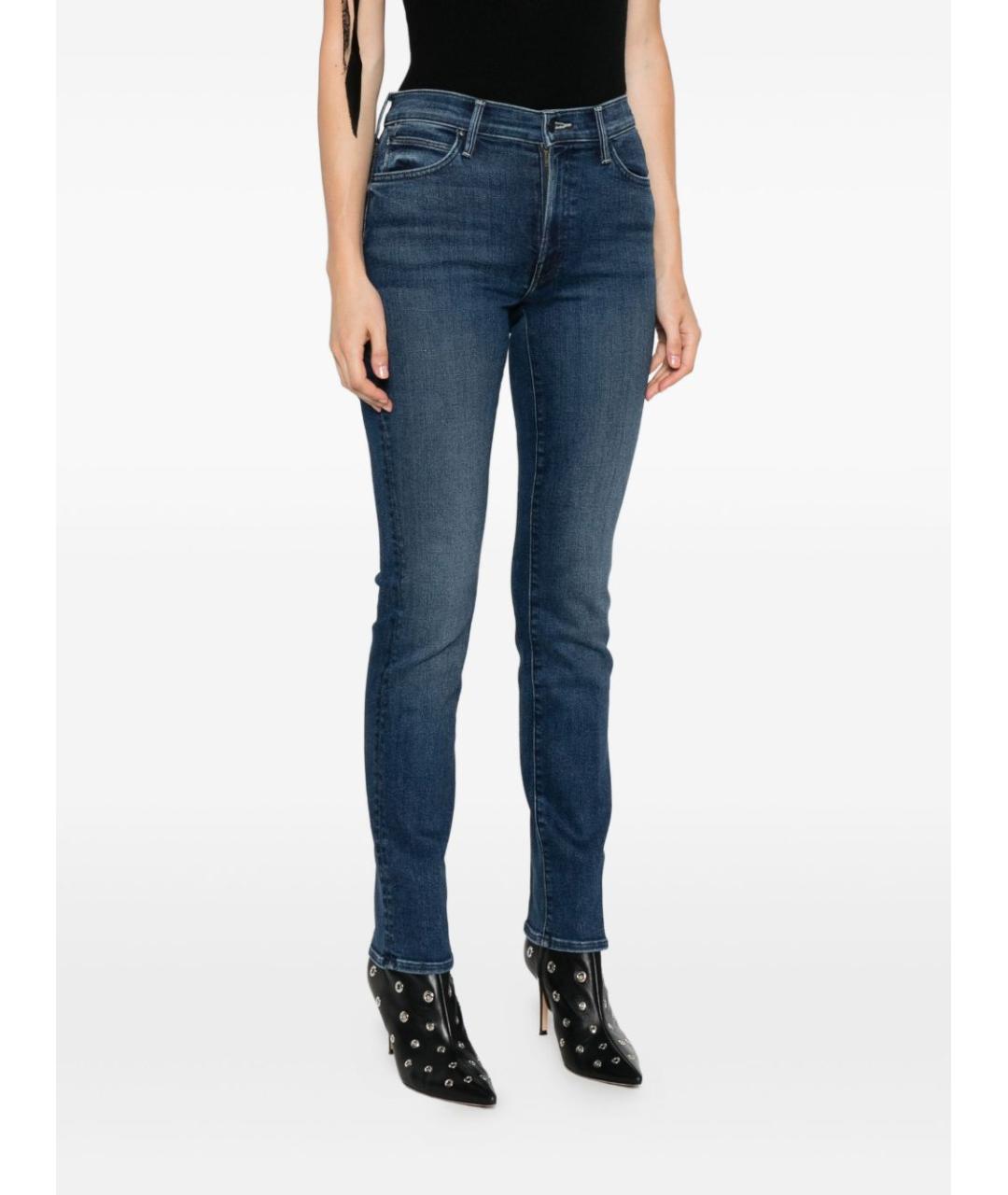 MOTHER Синие хлопковые джинсы слим, фото 3