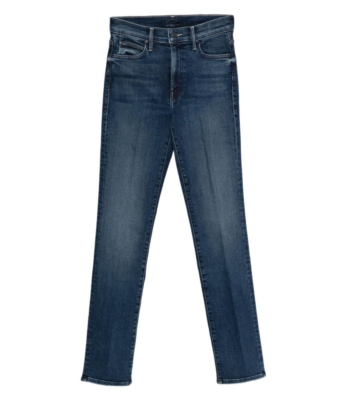 MOTHER Синие хлопковые джинсы слим, фото 1