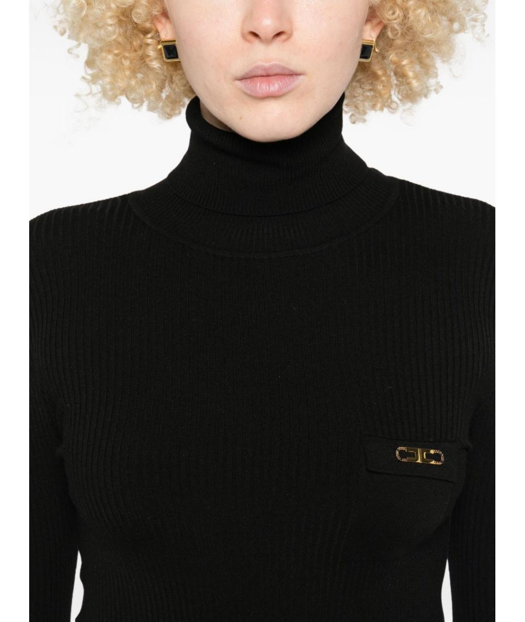 ELISABETTA FRANCHI Черное повседневное платье, фото 3