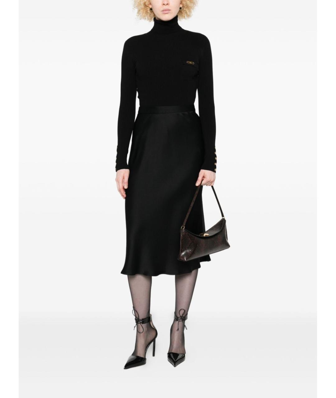 ELISABETTA FRANCHI Черное повседневное платье, фото 2