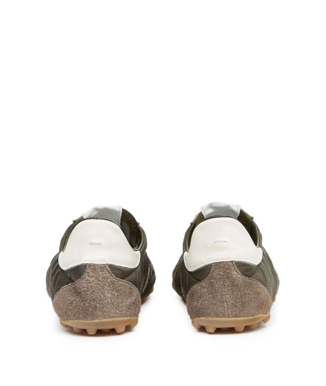 MAISON MARGIELA Зеленые текстильные низкие кроссовки / кеды, фото 7