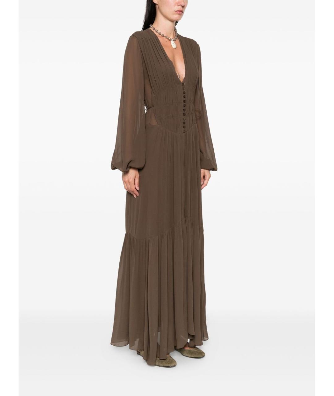 ISABEL MARANT ETOILE Хаки вискозное платье, фото 4