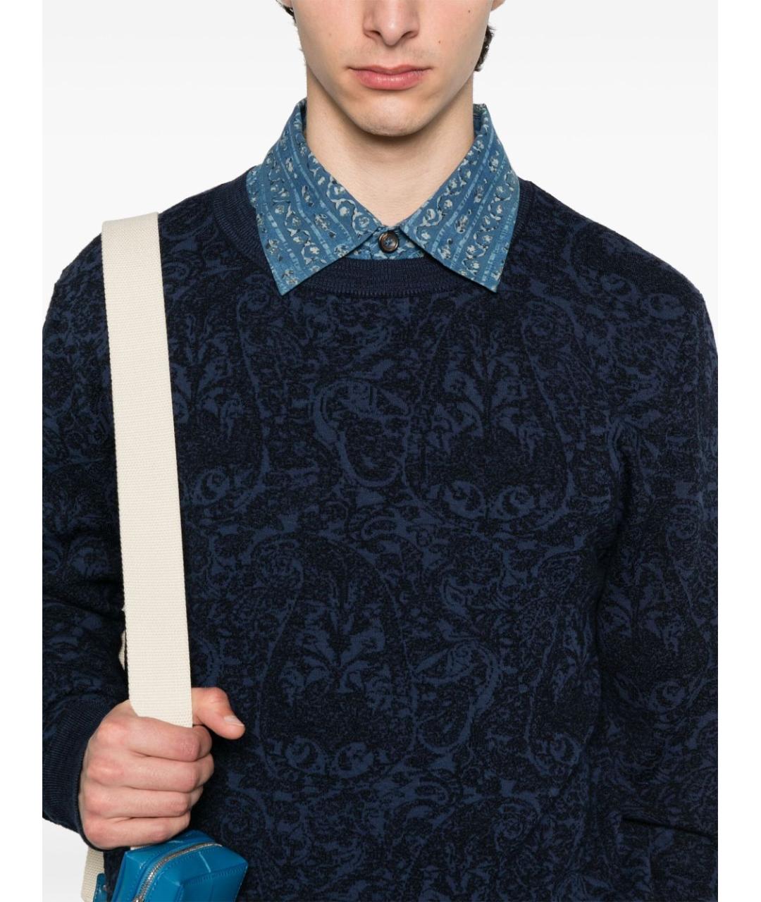 ETRO Синий хлопковый джемпер / свитер, фото 3