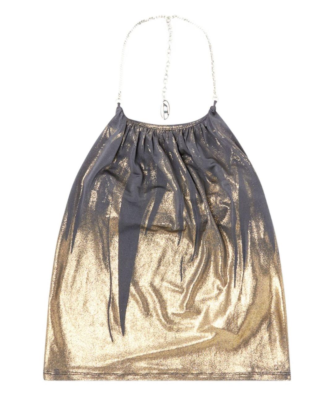 DIESEL Золотая ацетатная майка, фото 1