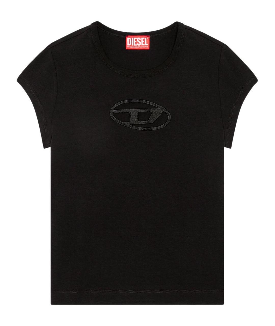 DIESEL Черная хлопковая футболка, фото 1