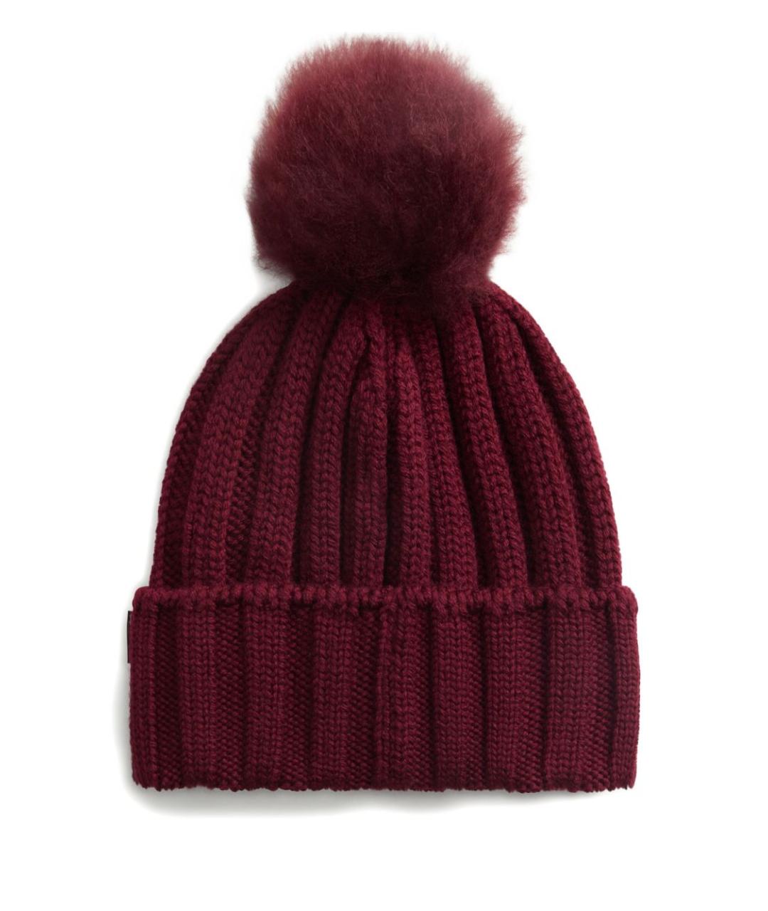 WOOLRICH Бордовая шерстяная шапка, фото 1