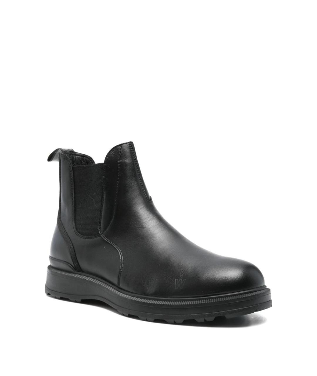 WOOLRICH Черные кожаные низкие ботинки, фото 4