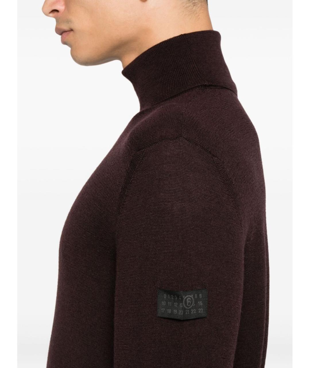 MM6 MAISON MARGIELA Коричневый шерстяной джемпер / свитер, фото 5