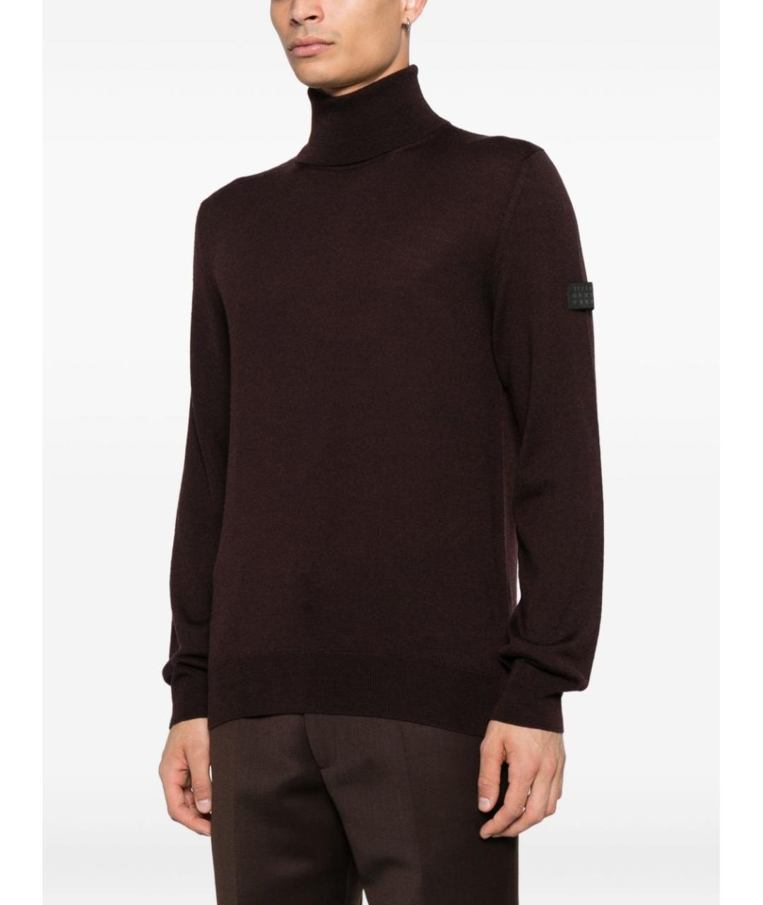MM6 MAISON MARGIELA Коричневый шерстяной джемпер / свитер, фото 4