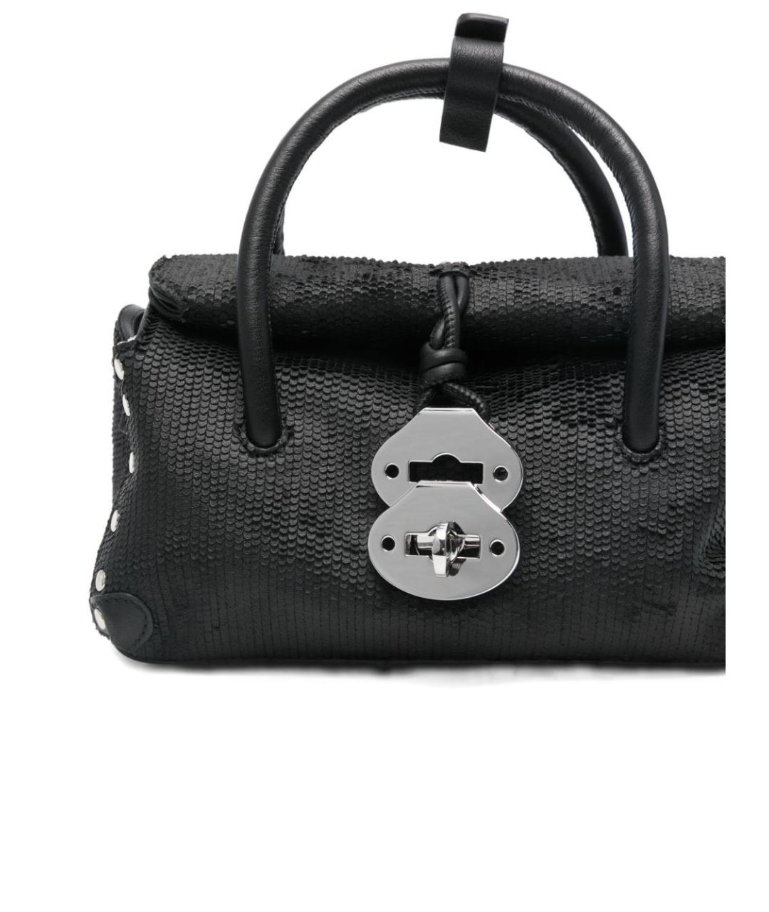 ZANELLATO Черная кожаная сумка с короткими ручками, фото 3