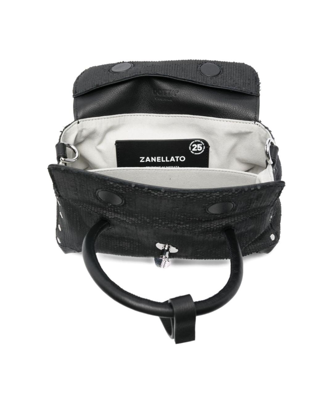 ZANELLATO Черная кожаная сумка с короткими ручками, фото 4
