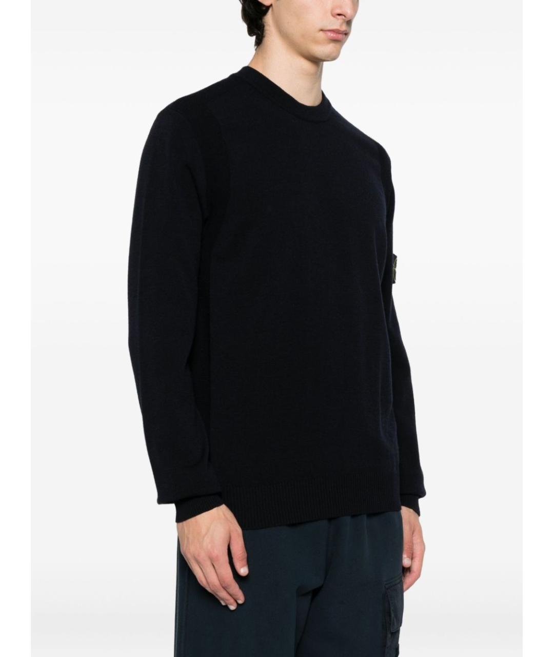 STONE ISLAND Синий шерстяной джемпер / свитер, фото 2