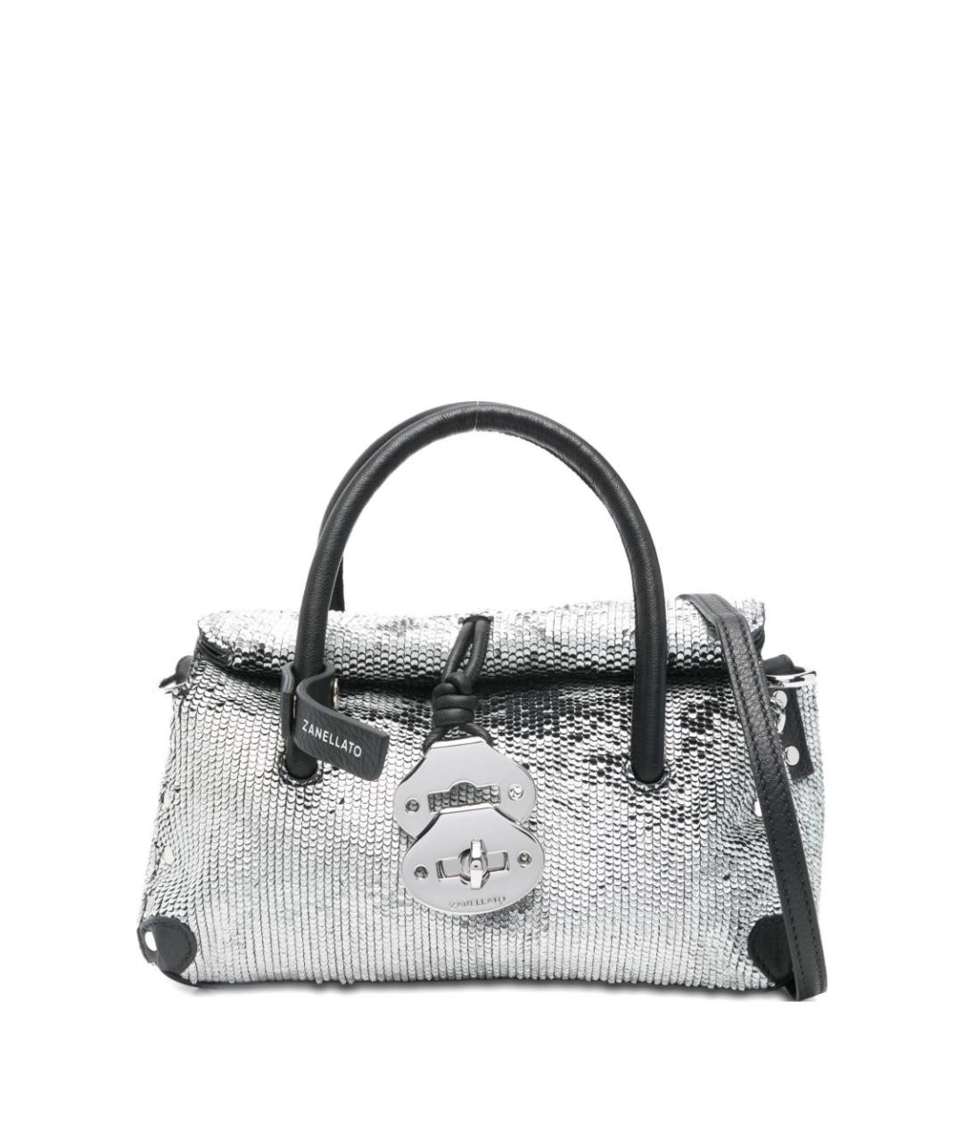 ZANELLATO Серебряная кожаная сумка с короткими ручками, фото 1