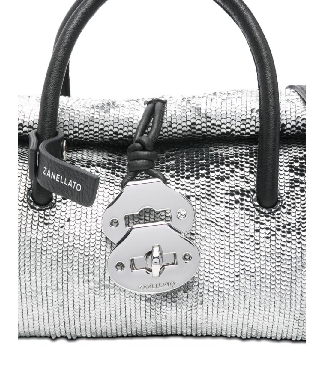 ZANELLATO Серебряная кожаная сумка с короткими ручками, фото 2