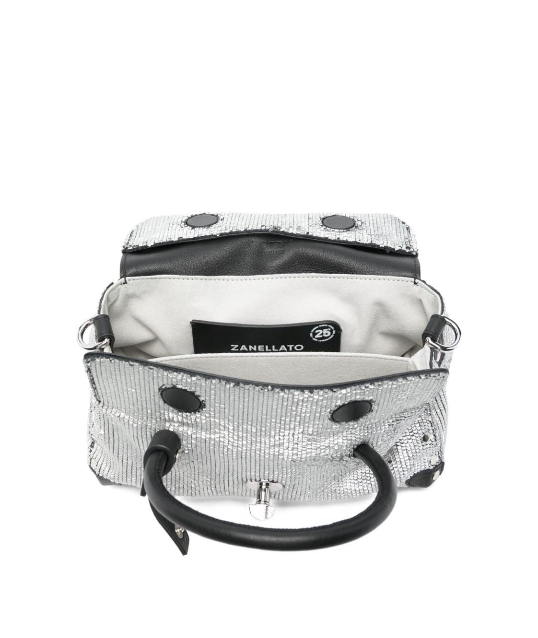 ZANELLATO Серебряная кожаная сумка с короткими ручками, фото 3