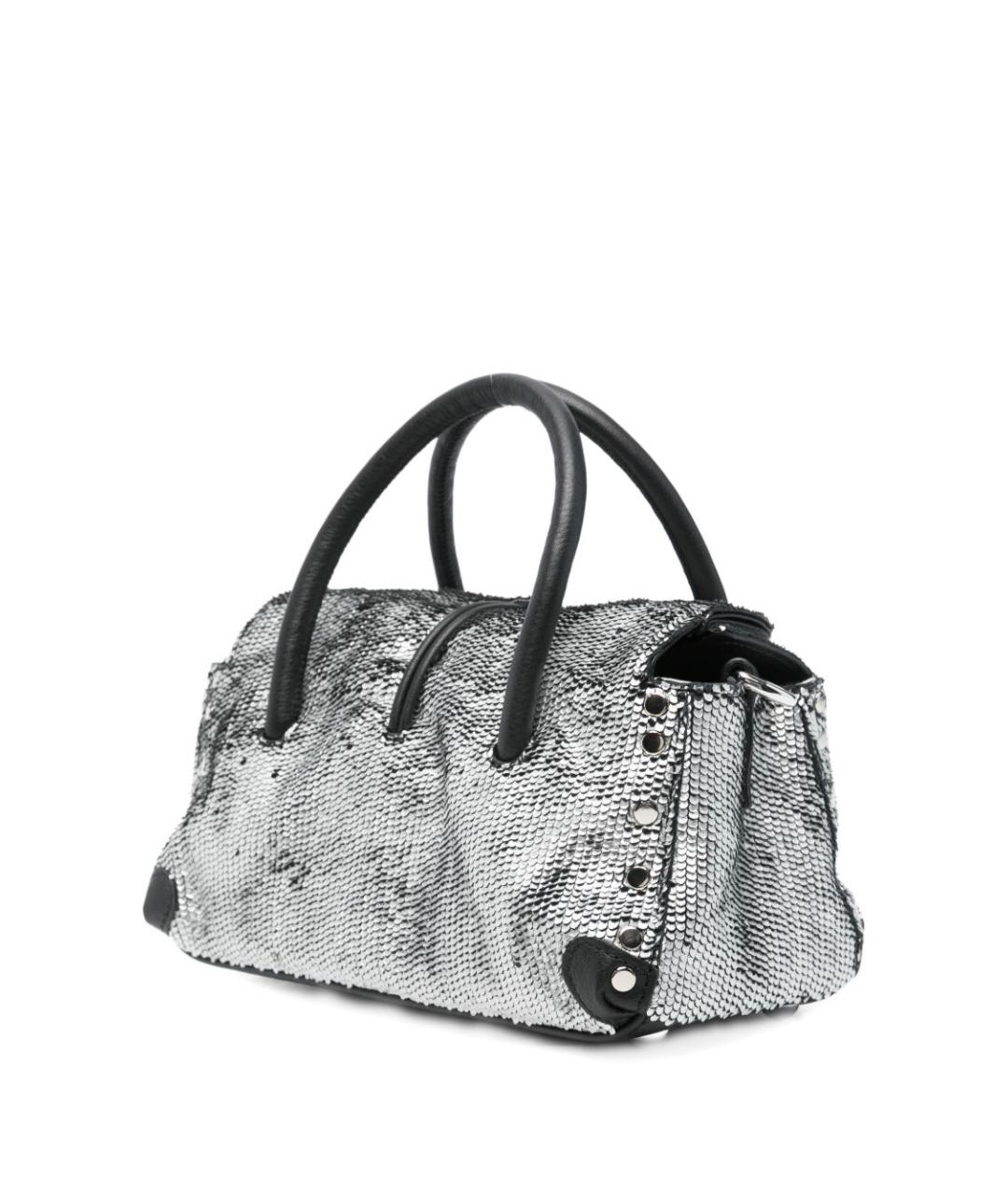 ZANELLATO Серебряная кожаная сумка с короткими ручками, фото 4