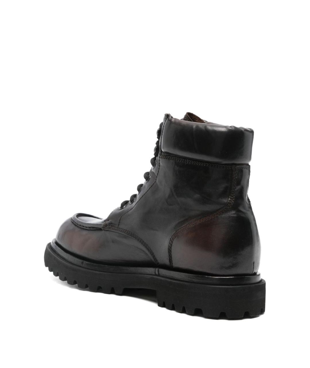 OFFICINE CREATIVE Черные кожаные низкие ботинки, фото 2