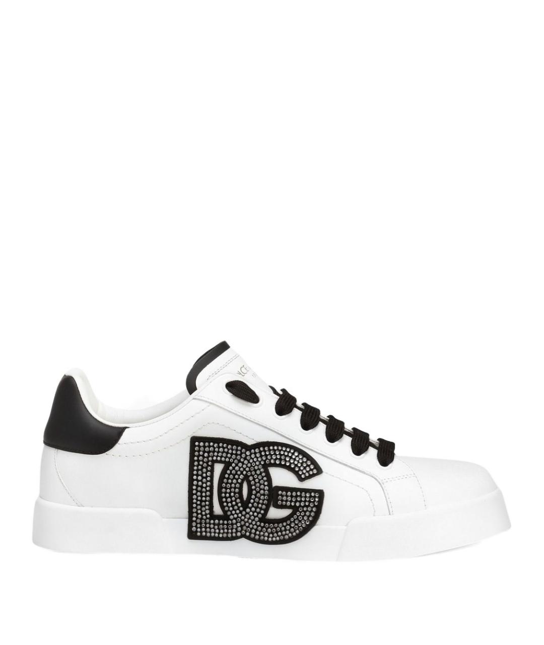 DOLCE&GABBANA Белые кожаные кеды, фото 1