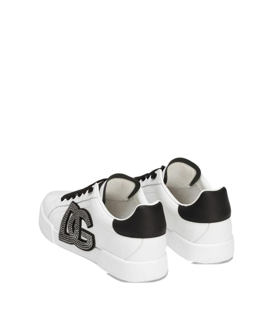 DOLCE&GABBANA Белые кожаные кеды, фото 3