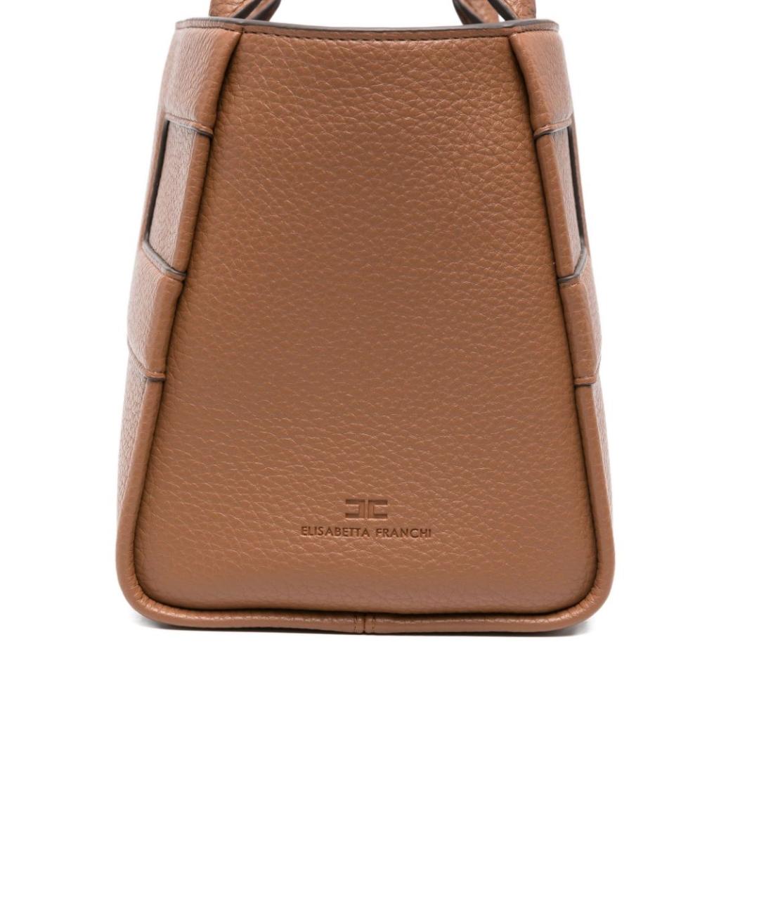 ELISABETTA FRANCHI Коричневая сумка тоут из искусственной кожи, фото 2