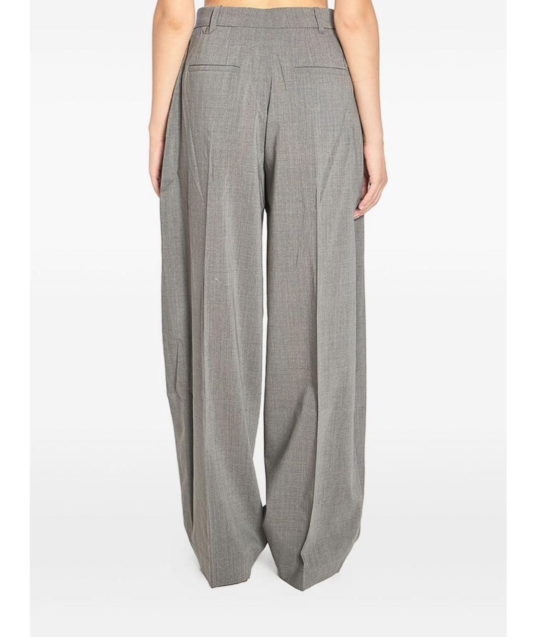 JACQUEMUS Серые шерстяные прямые брюки, фото 5