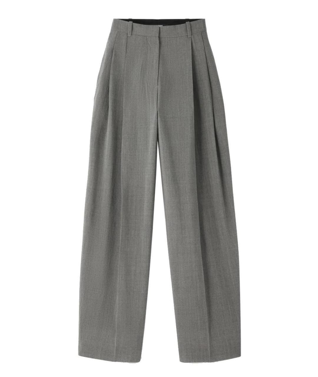 JACQUEMUS Серые шерстяные прямые брюки, фото 1