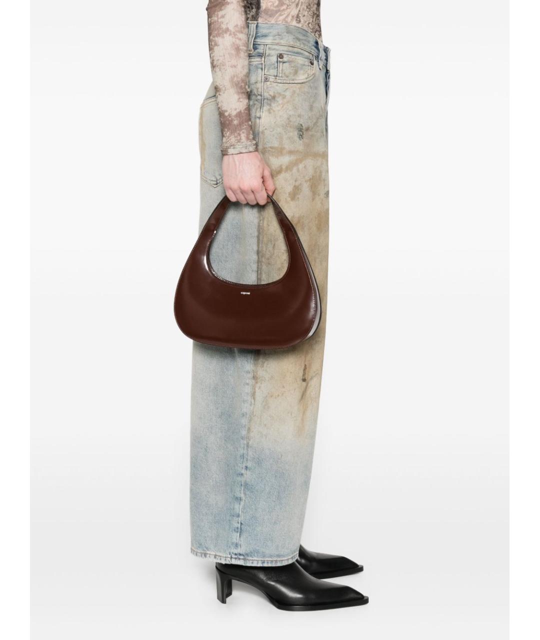 COPERNI Коричневая кожаная сумка через плечо, фото 5