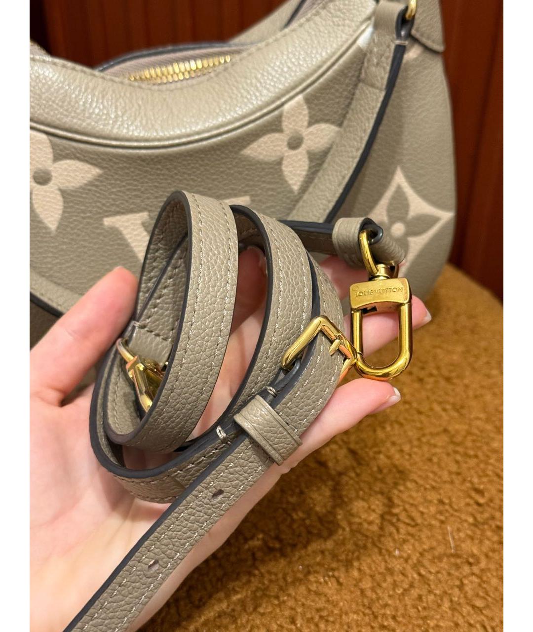 LOUIS VUITTON Бежевая кожаная сумка через плечо, фото 7