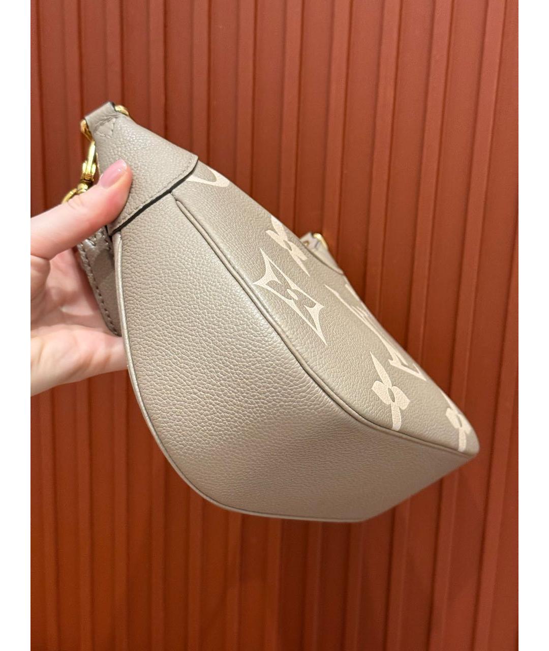 LOUIS VUITTON Бежевая кожаная сумка через плечо, фото 6