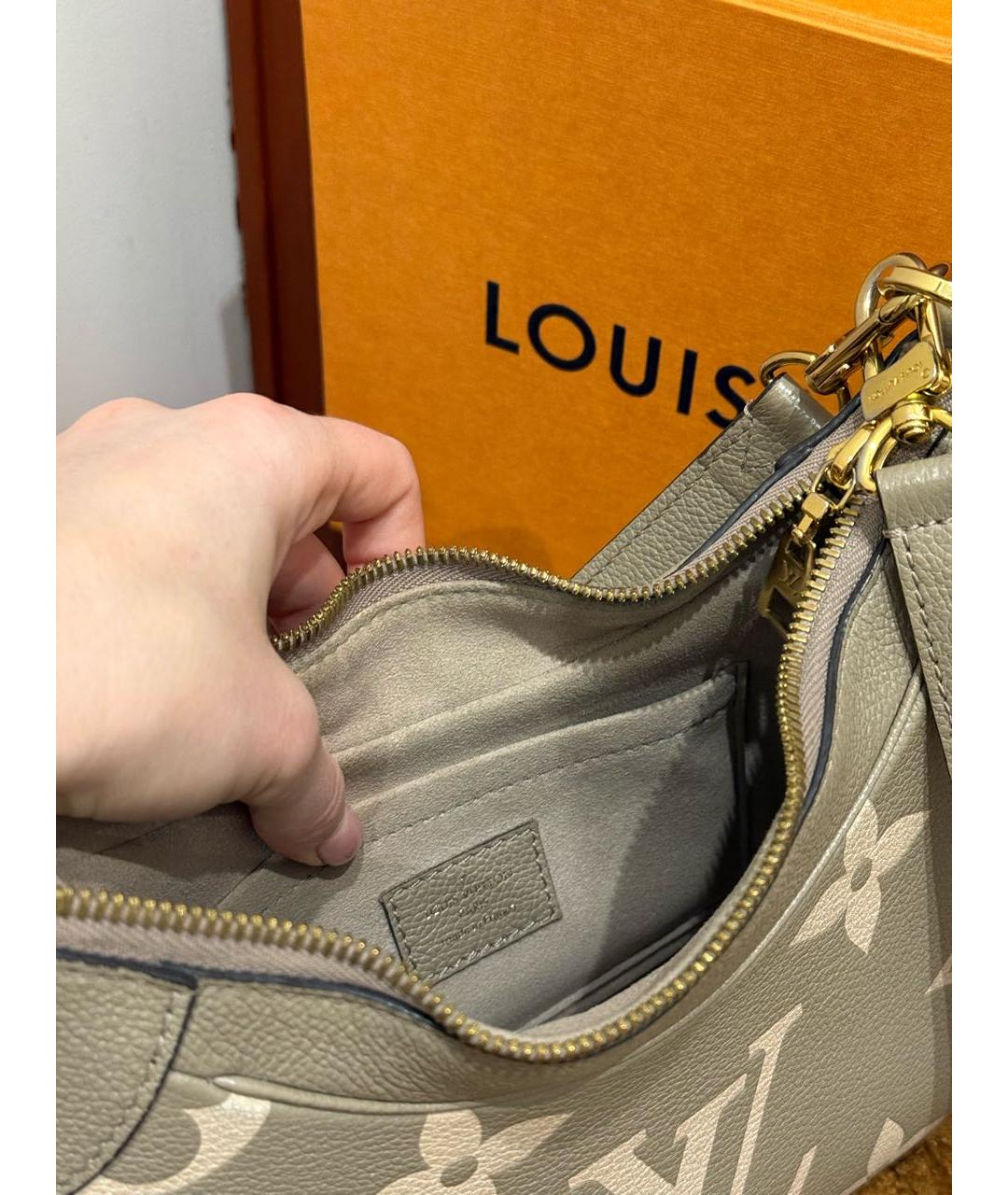 LOUIS VUITTON Бежевая кожаная сумка через плечо, фото 4