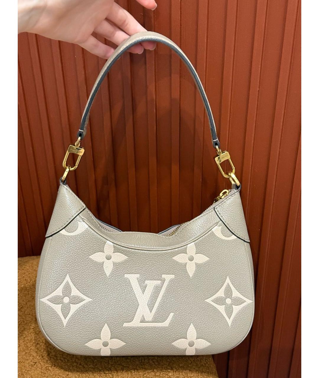LOUIS VUITTON Бежевая кожаная сумка через плечо, фото 9
