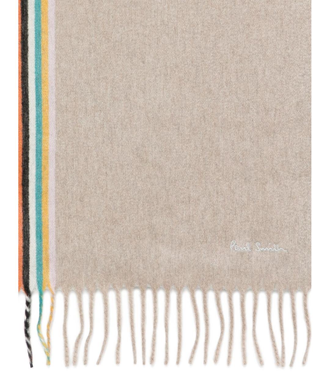 PAUL SMITH Бежевый кашемировый шарф, фото 2