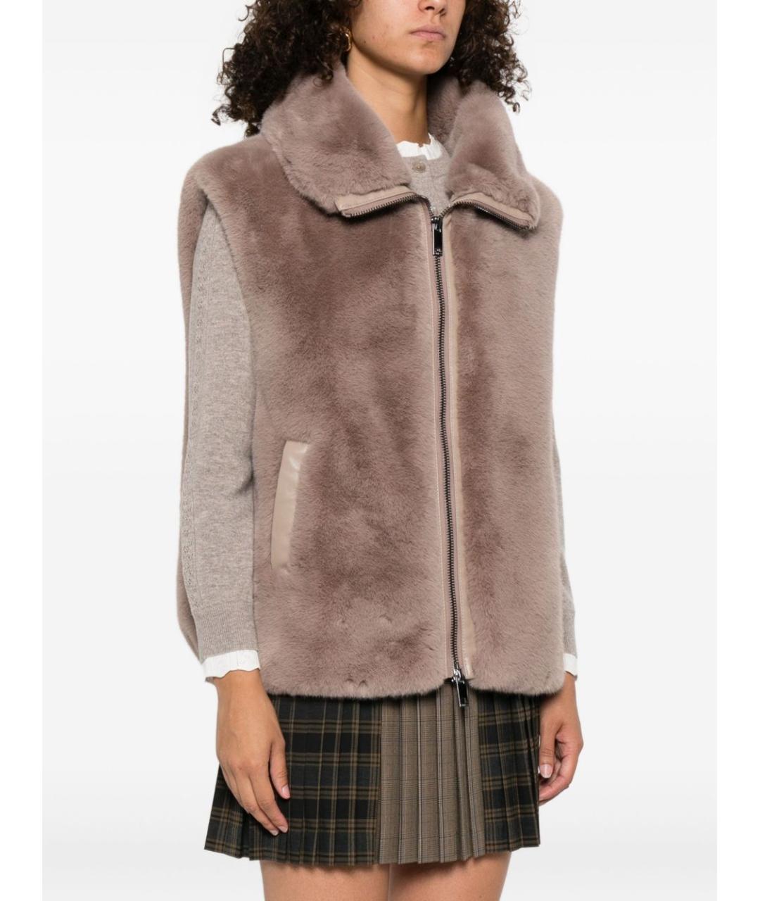 PINKO Бежевый полиэстеровый жилет, фото 4